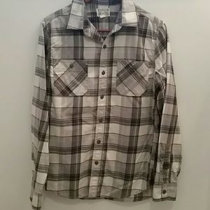 Converse Gray & White Plaid Button-up Size Small